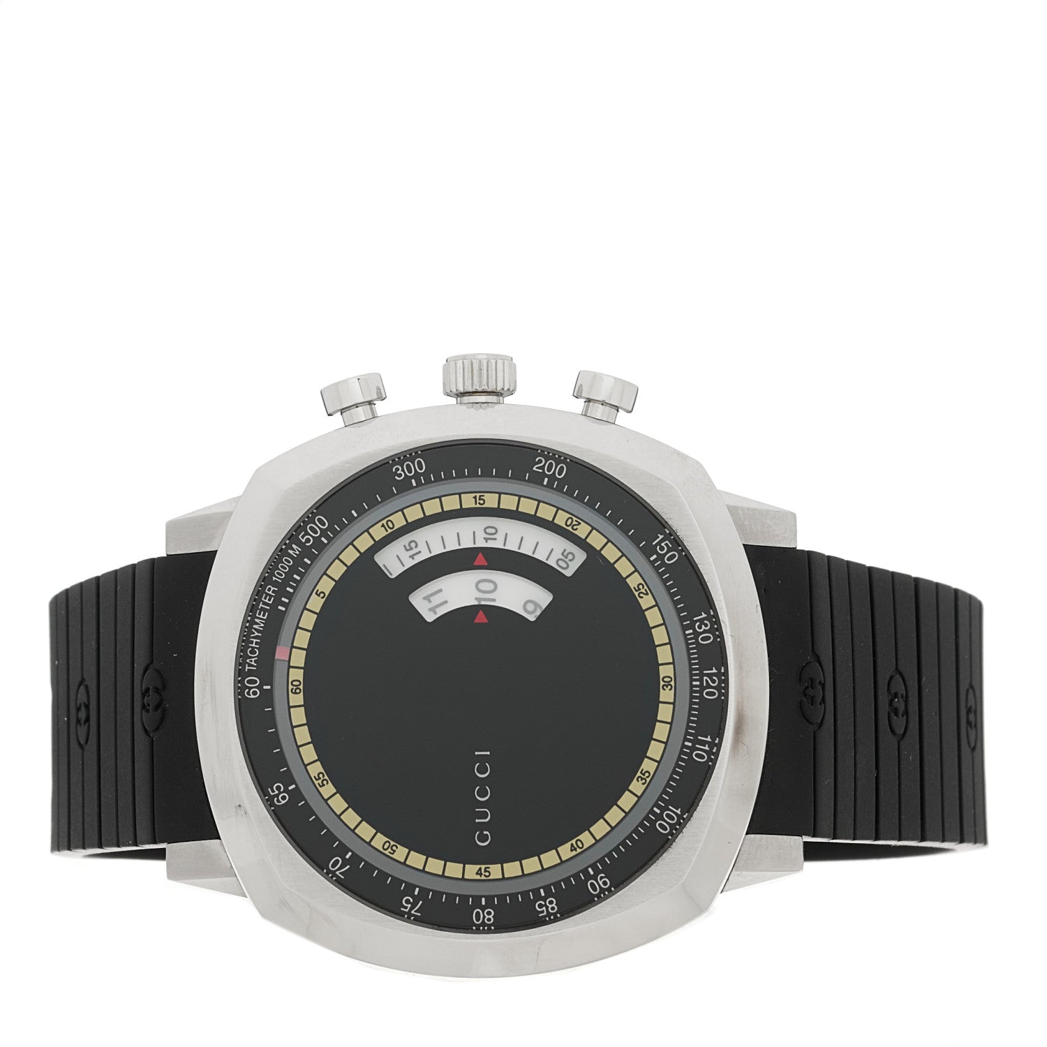 Stainless Steel Rubber 40mm Grip Quartz Watch Black