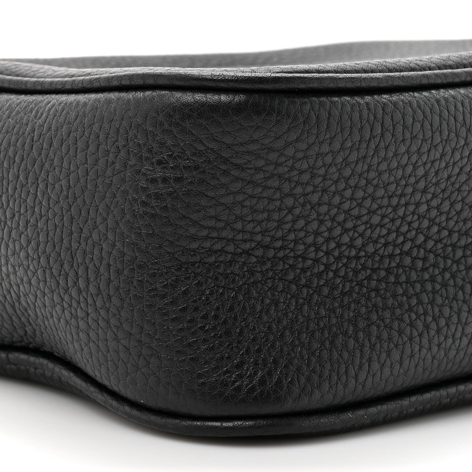 Pebbled Calfskin Small Soho Disco Bag Black